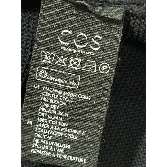 Cos Women’s Small A-line Sweater Knit Tunic Navy Pockets Cotton - Picture 7 of 9